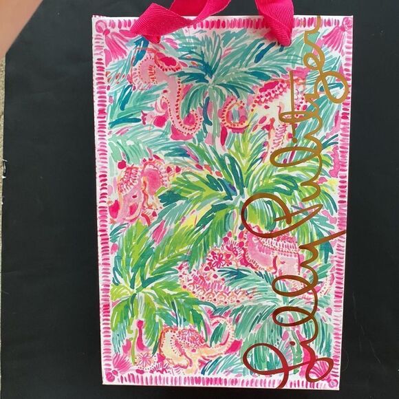 Lilly Pulitzer Reusable Paper tote Shopping Bag Miami Tropical Pink 12 X 8 X 5‎ - Picture 1 of 10